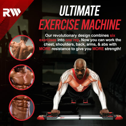 IRON CHEST MASTER Push Up Machine | Home Fitness Equipment for Chest Workouts | Home Gym Equipment Includes Adjustable Resistance Bands and a Unique Fitness Program | Tension Level - 120 lbs.