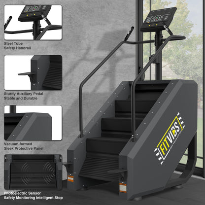 Fitvids Stair Stepper Machine, Continuous Climbing Stair Machine, Commercial Grade Stair Stepping Machine for Cardio and Lower Body Workouts, Max Load 375LBS
