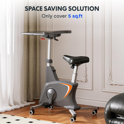 FLEXISPOT Home Office Workstation Upright Stationary Fitness Exercise Cycling Bike Height Adjustable Standing Desk - Deskcise Pro Black