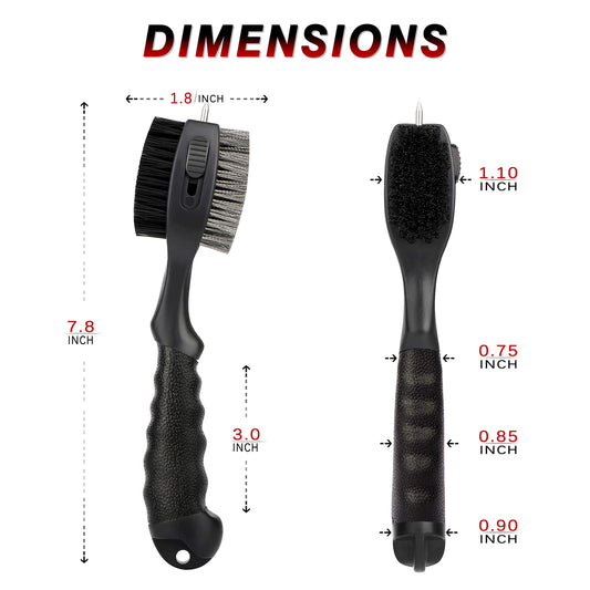 CHAMPKEY PRO Retractable Golf Club Brush | Oversized Brush Head with Soft Rubber Hand Grip & Retractable Groove Cleaner Golf Brush