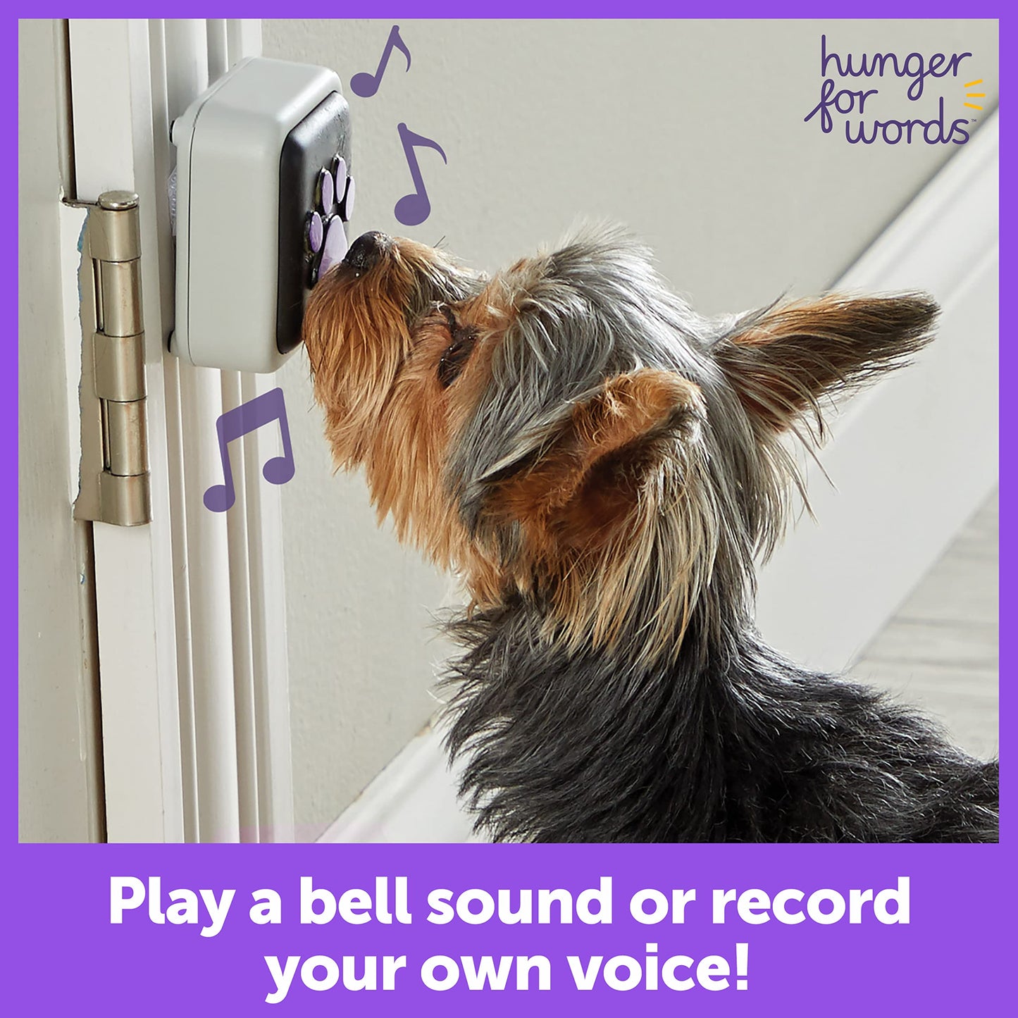 Hunger for Words Talking Pet Doorbell - 1 Piece Doorbell for Dogs, Doggie Doorbell, Perfect for Dog Potty Training, Talking Dog Buttons
