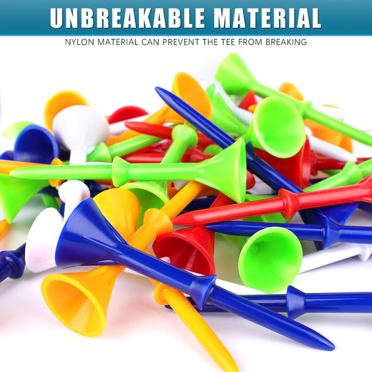 CHAMPKEY 3-1/4" Premium Plastic Golf Tees｜Excellent Durability and Stability Tees | Choose Between 25 Pack and 50 Pack