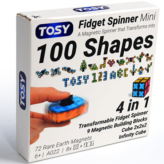 TOSY Magnet Fidget Spinner Mini - Easter Basket Stuffers Essentials for Kids/Teens/Adults, 3in1 Toy: Transformable Fidget Spinner with 72 Magnets, Infinity Cube, 2x2 Puzzle Cube, Stress Relief