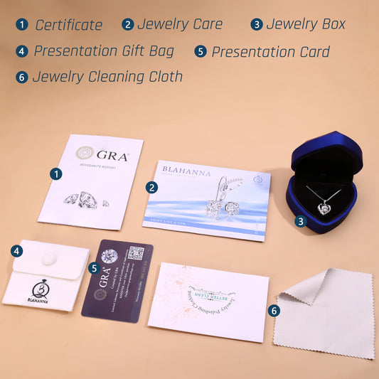 Blahanna Heart Moissanite Birthstone Necklaces Anniversary/Birthday/Best Friend/Girlfriend/Wife Gifts for Her 925 Sterling Silver Pendant Necklace for Women, December, Sky Blue