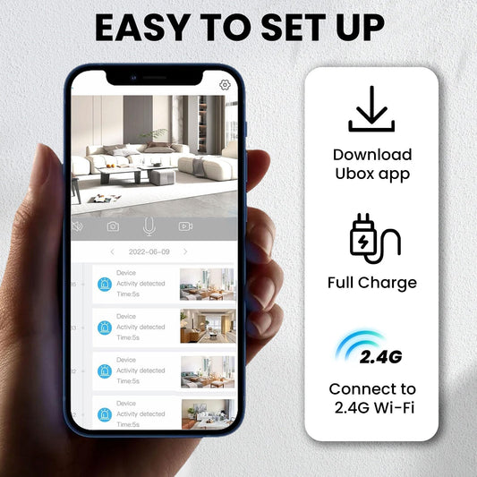 Funstorm 2025 Upgraded Spy Camera-Hidden Camera-4K HD WiFi Camera, Clear Night Vision, Wireless Security Camera, 100 Days Battery Life, Nanny Camera, Indoor Camera for Pet/Baby,AI Motion Detection