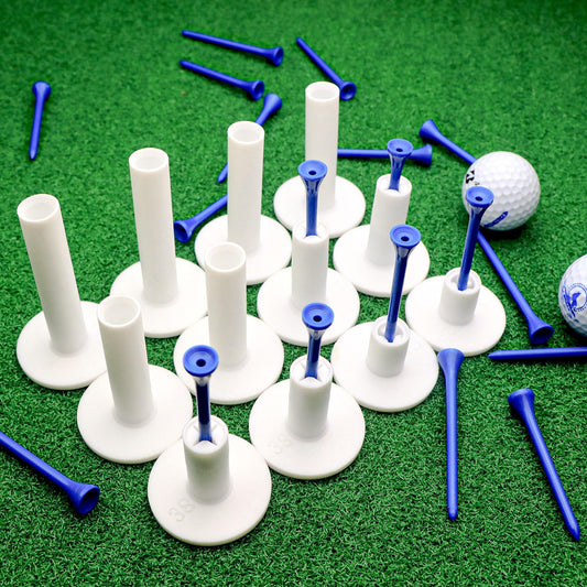 Rubber Golf Tees for Mats, Golf Tee Holder for Driving Range & Simulator, Unbreakable Golf Mat Tee - Golf Accessories for Indoor & Outdoor Practice, 6 Sizes Rubber Tees & 2 Sizes Tees (32 Pcs)