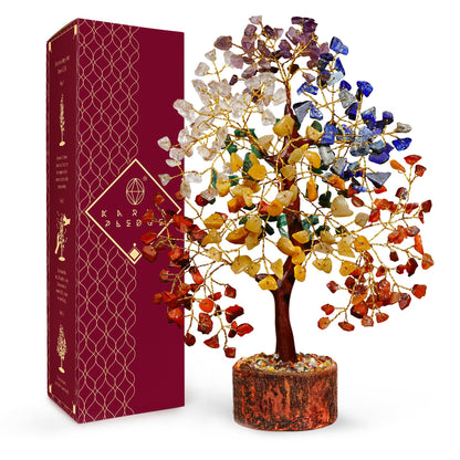Crystal Tree of Life 7 Chakra Healing Crystal Trees for Home Decor, Office Desk Decor, Living Room Decor, Handmade Bonsai Trees for Positive Energy, Money, Good Luck Birthday Gifts for Women, Mom